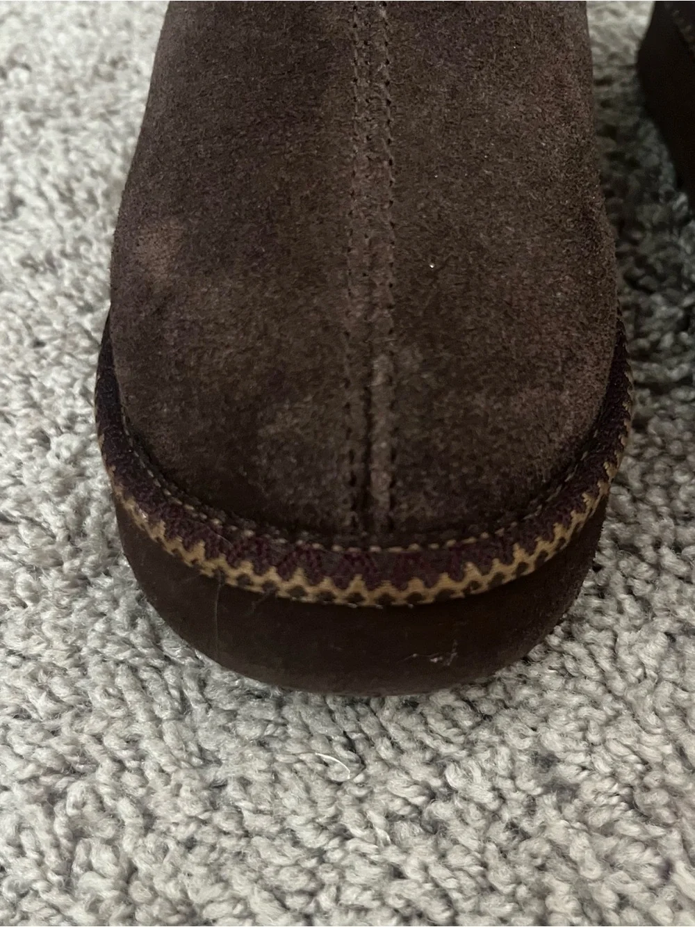 Bearpaw Girls’ Slip-On Suede Moccasin Slippers in Dark Brown